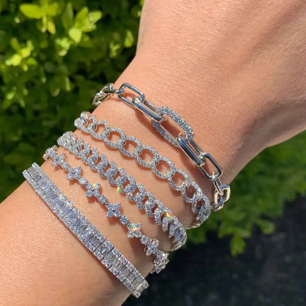 Gold and diamond bracelets