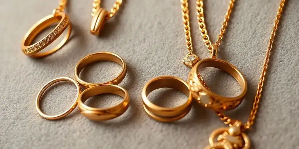 Gold chains and necklaces