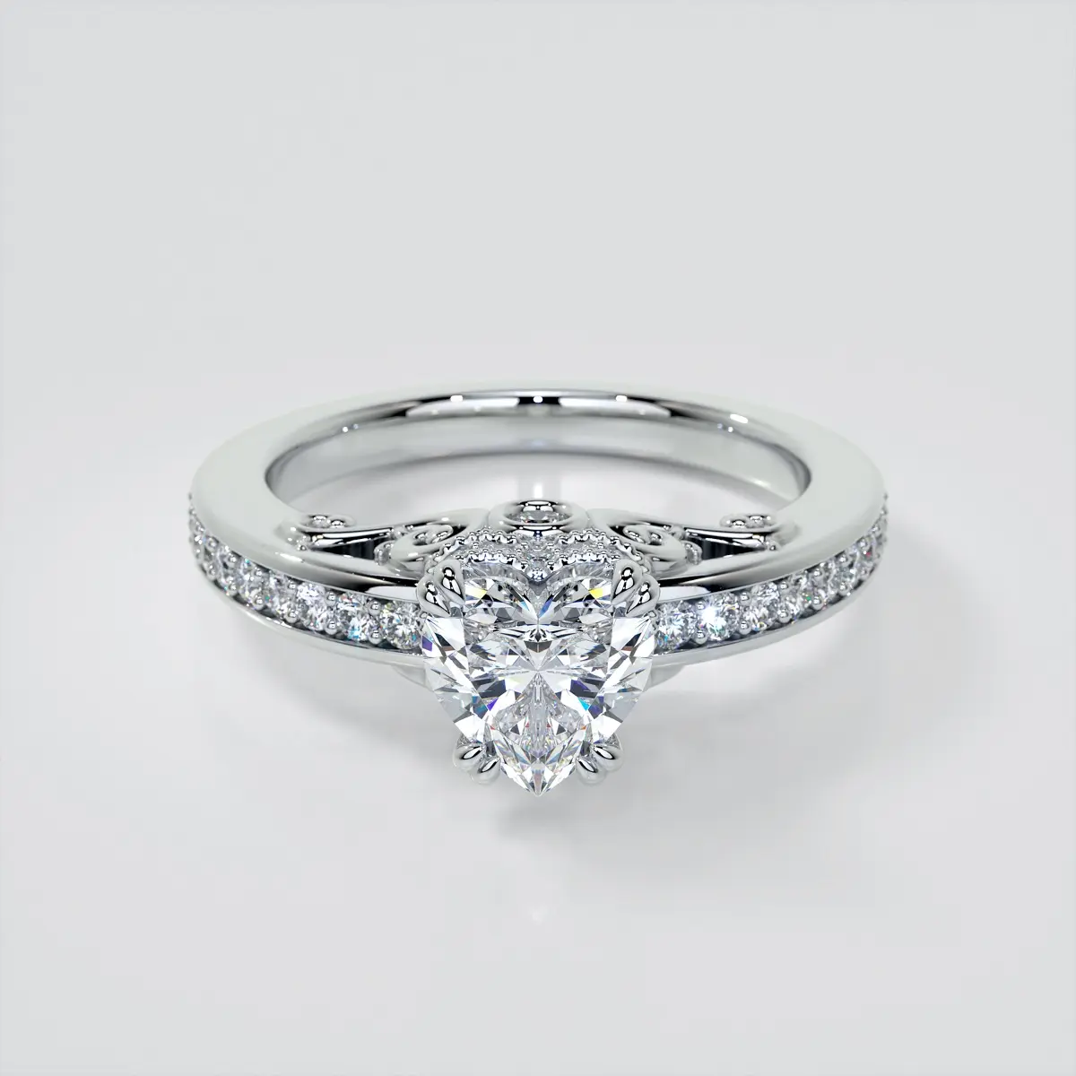 Heart-shaped diamond ring